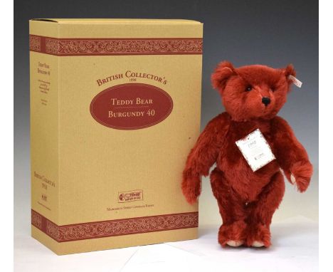 Steiff - Limited edition British Collector's Bear, 1998, in burgundy, 02420/3000, with tag and original box 