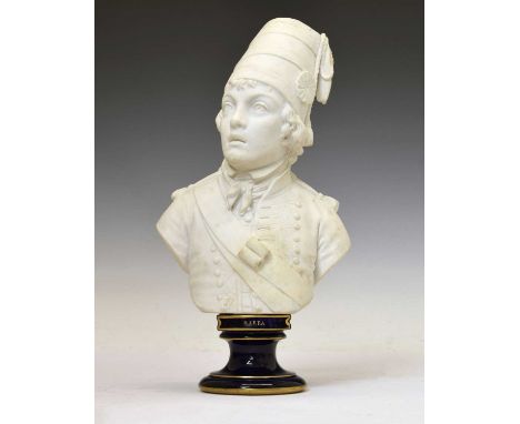 Sèvres biscuit porcelain bust of the French drummer boy and hero of the First Republic, Joseph Bara (Barra), circa 1895, mode