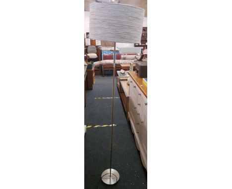 STAINLESS STEEL STANDARD LAMP WITH SHADE