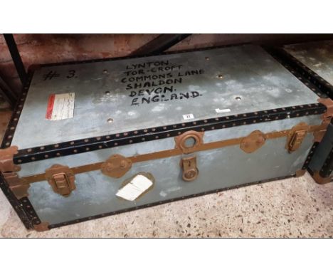 MODERN METAL TRAVEL TRUNK