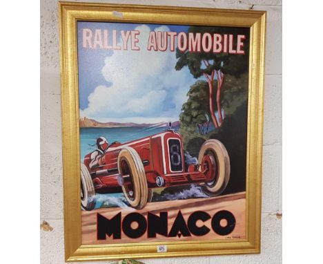 RALLYE AUTOMOBILE MONACO FRAMED PICTURE