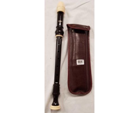 AUTOS CREAM AND BROWN PLASTIC RECORDER