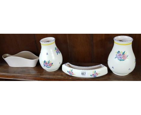 2 POOLE VASES AND 2 OTHER
