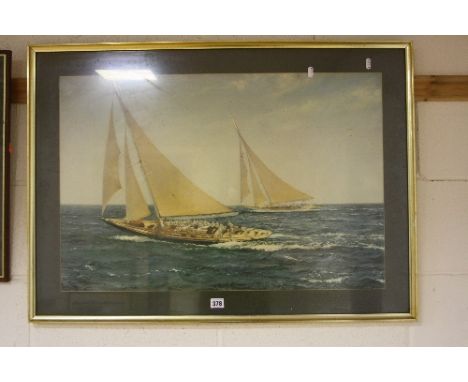 THE GREATEST RACE, Montague Dawson print, floral tapestry etc (3)