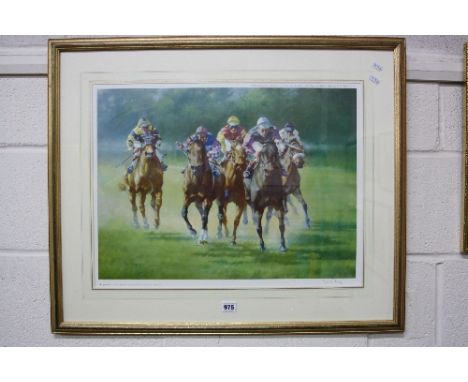 PETER CURLING, Racing print, two Furlongs Out, pencil signed Limited Edition number 469/500, approximately 43cm x 57cm