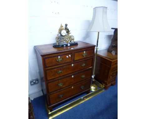 A BRASS FENDER, and a brass standard lamp with shade (2)