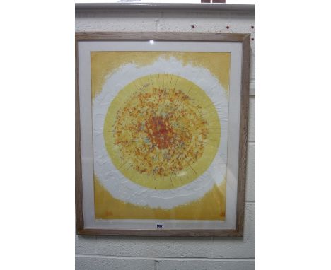 GOLADELL, Sun of Africa, mixed media, signed and titled to margin, approximately 61.5cm x 47.5cm (embossed screen print)