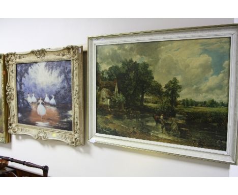 ARTHUR PEDLER, ballerinas, oil on canvas, signed lower left, approximately 39.5cm x 49.5cm, together with a print (2)