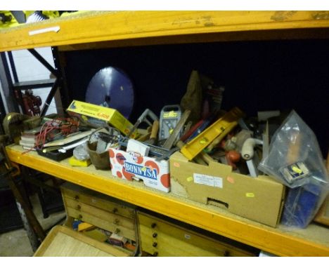 TWO BOXES, containing a quantity of various hand tools and loose etc and a vice 