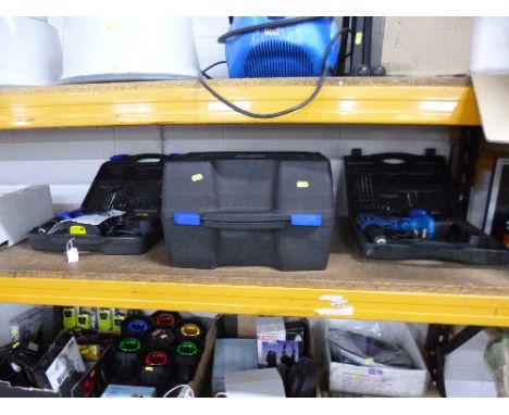 THREE BOXES ELECTRICAL HAND TOOLS, including two cordless hand drills and a circular saw