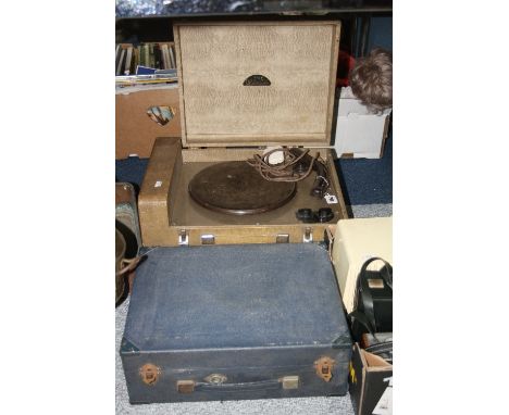 TWO EARLY RECORD PLAYERS, A Collaro De-Luxe Microgramme and a wind -up 'His Masters Voice' record player