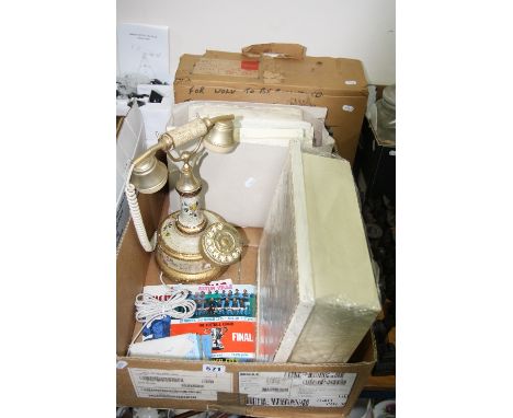 VARIOUS SUNDRY ITEMS, to include model shop, telephone, Aston Villa football programmes and ticket stubs, deeds, ETC