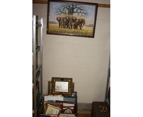 PICTURES AND PRINTS, to include Bali landscape watercolours, Ken Boot, Following The Plough, Limited Edition Lyn St Clair pri
