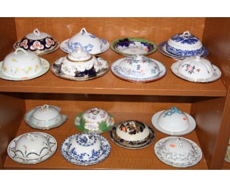 VARIOUS CERAMIC MUFFIN DISHES, to include Spode Newstone, Coalport, Crown Staffordshire etc (some a/f and not complete) (15)