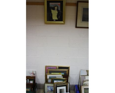 PICTURES AND PRINTS, to include Steve Machin signed print, naive watercolours etc