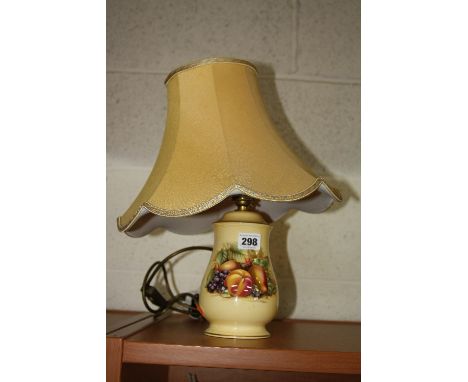 AN ORCHARD GOLD PATTERN TABLE LAMP, with shade