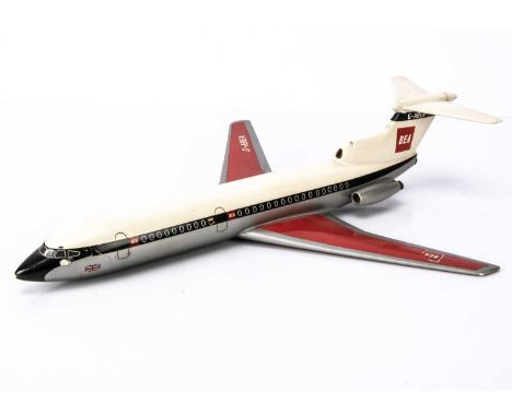 A 1960's Skyland Models 1:72 'BEA' British European Airways Hawker Siddeley Trident Travel Agency Display Model, fibreglass c