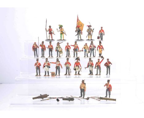 Charles Stadden series 77 white metal figures of Landsknechts (4),  similar scale British Napoleonic figures (20), probably m
