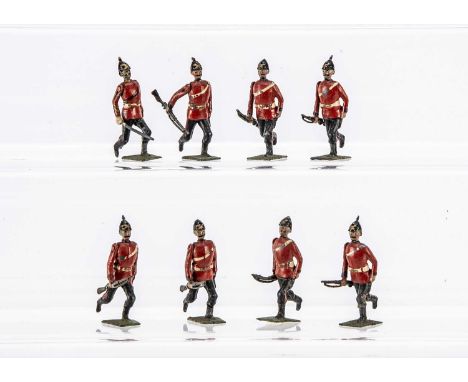 Britains loose 1907 - square based - version set 97 Royal Marine Light Infantry,  one figure missing helmet spike and rifle b