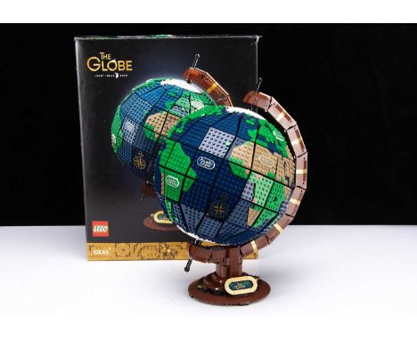 Lego Ideas The Globe 21332 Constructed,  with box and instructions, Lego Ideas The Globe 21332, constructed appears complete 