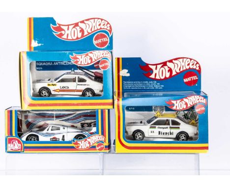 1970's 1:25 Mattel Hot Wheels Lancia Models, 6805 Lancia Beta Squadra Anticendio, 6120 Lancia Martini, 6715 Lancia Beta Giro 