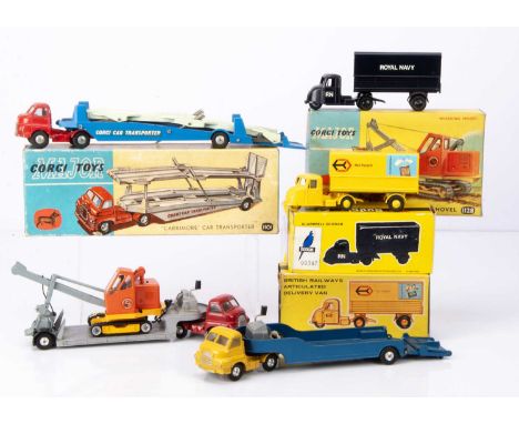 Budgie & Corgi Toys Commercial Vehicles, Budgie No.238 British Railways Articulated Delivery Van, No.702 Royal Navy Scammell 