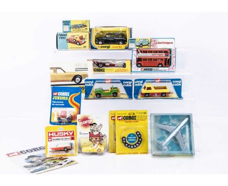 Corgi Toys, Corgi Juniors & Corgi Cubs, including 161 Santa Pod Raceway's Commuter Dragster, 425 London Taxi, 467 London Bus 