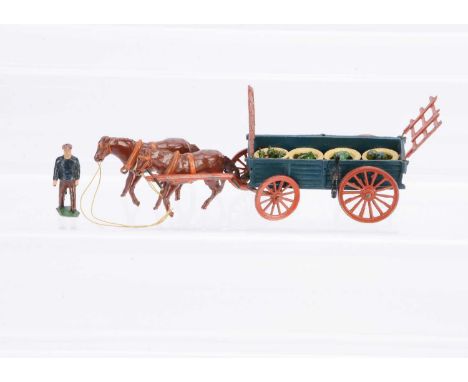 Taylor & Barrett 40mm scale horse-drawn Market Gardener's 4 wheel wagon complete with baskets of vegetables and market garden
