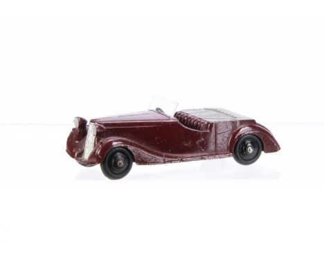 A Dinky Toys 38b Sunbeam Talbot Sports Tourer, maroon body, grey tonneau, black hubs, G-VG, replacement windscreen
