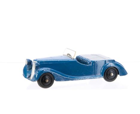 A Dinky Toys 38b Sunbeam Talbot Sports Tourer, dark blue body, grey tonneau, black hubs, silver edged windscreen, G