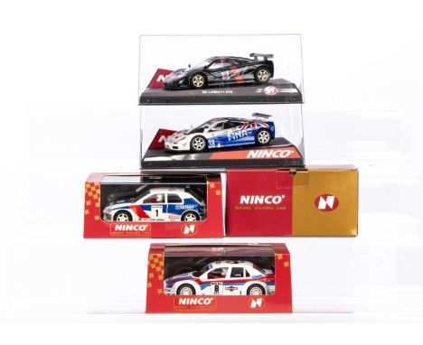 Ninco Slot Racing Cars, 50188 McLaren F1 GTR "Adayoff", 50273 McLaren F1 GTR "Fina", 50121 Peugeot 306 "Esso", 50112 Alfa Rom