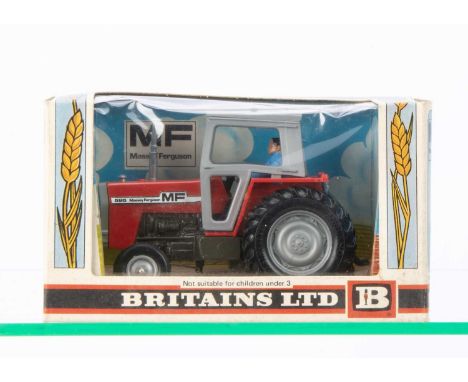 A Britains 1:32 Scale Massey Ferguson 595 Tractor No.9522, in original box, VG-E, box G-VG, slight denting to cellophane, no 