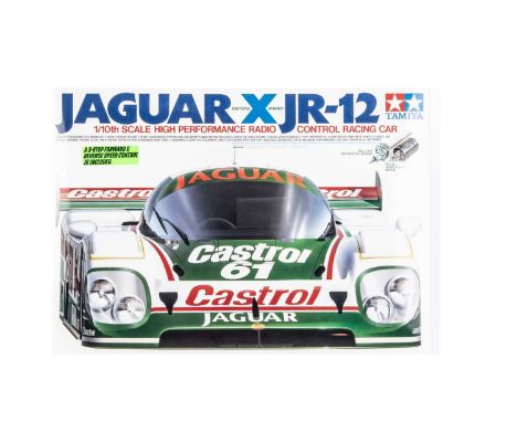 A Tamiya 1:10 Scale Jaguar XJR-12 Radio Control Racing Car Kit, Item 58092, in original box, unmade ex-shop stock, E, box VG-
