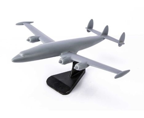 A Modern 1:72 Cast Alloy Lockheed Constellation Display Model, finished in light grey throughout with black cast alloy stand,