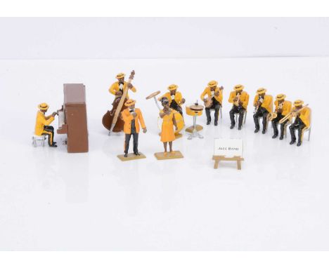 10pce 'New Orleans' Jazz Band, standard 'Britains' 54mm scale loose figures, VG,