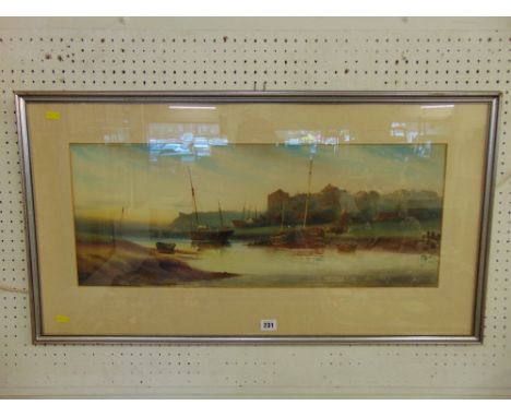 An early 20th century silvered frame, watercolour seascape, signed Garman Morris
