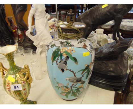 An enamel painted large lamp