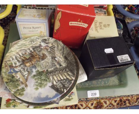 A Tray of China to Include Bunnykins, Royal Doulton, Royal Worcester and Wedgwood Etc.