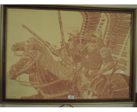 A Framed Limited Edition Print, Polish Flying Hussars. 
