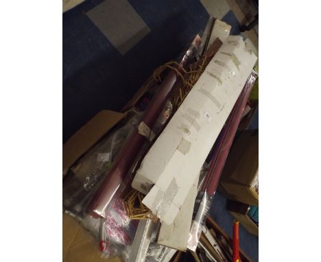 Three Boxes of CD's, Books, Linens, Roller Blinds Etc.