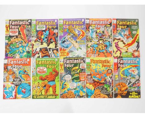FANTASTIC FOUR #100, 101, 103, 104, 105, 106, 107, 108, 110, 111 (10 in Lot) - (1970/1971 - MARVEL - US & UK Price Variant) -