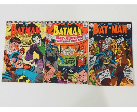 BATMAN #186, 191, 214 (3 in Lot) - (1966/1969 - DC) - Includes the first appearance of the Joker's sidekick 'Gaggy the Clown'