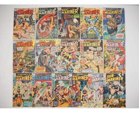 SUB-MARINER #18, 19, 22-25, 27, 29-32, 34, 36-39 (16 in Lot) - (1969/1971 - MARVEL - US & UK Price Variant) - Includes the fi