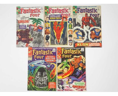 FANTASTIC FOUR #44, 54, 56, 57, 63 (5 in Lot) - (1965/1967 - MARVEL - US & UK Price Variant) - Includes the first appearance 
