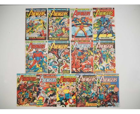 AVENGERS #101, 105, 106, 107, 110, 111, 112, 114, 115, 116, 117, 118, 119 (13 in Lot) - (1972/1974 - MARVEL - US & UK Price V