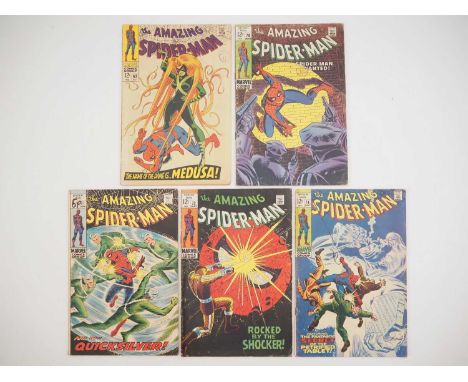 AMAZING SPIDER-MAN #62, 70, 71, 72, 74 (5 in Lot) - (1968/1969 - MARVEL - US & UK Price Variant) - Includes the first cameo a