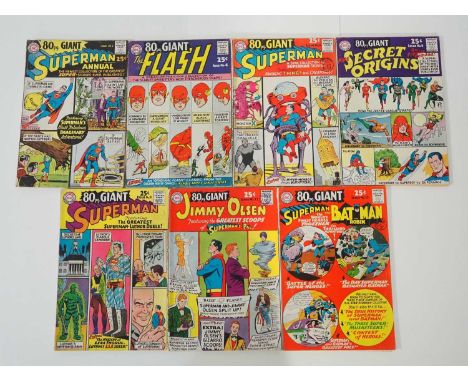 80-PAGE GIANT #1, 4, 6, 8, 11, 13, 15 (7 in Lot) - (1964/1965 - DC) - Issues #1, 6, 11 (Superman), #4 (Flash), #8 (Secret Ori