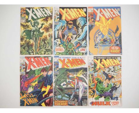 X-MEN #50, 57, 58, 59, 61, 66 (6 in Lot) - (1968/1970 - MARVEL - US & UK Price Variants) - Includes the first use of the clas