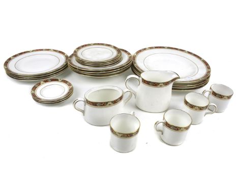 A Royal Crown Derby  coffee and dinner service in the 'Cloisonne'  1987 pattern. Comprising plates, dishes, cups and saucers,