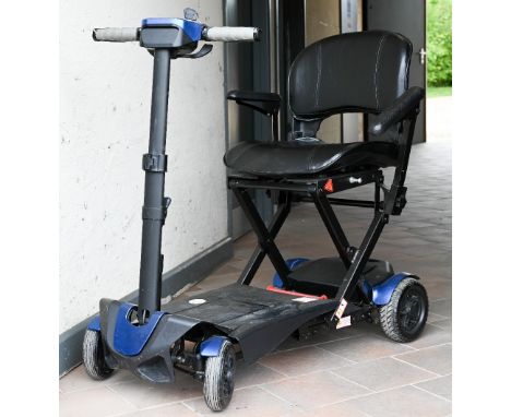 An electric mobility scooter, blue, c/w charger, key and manual 
